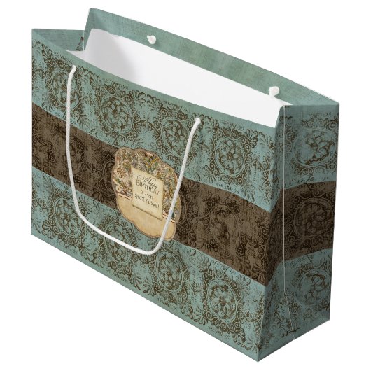 Oude nautische kaart rozet etsen Mannen Large Cadeauzakje (Voorkant Gekanteld)