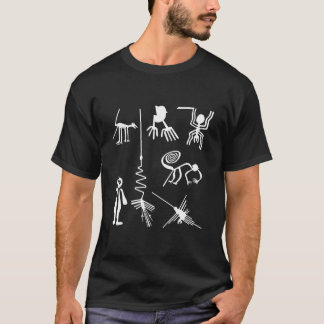 Oude nazca lijnen buitenaardse wezens ufo t-shirt