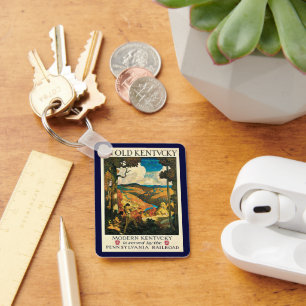 Oude NC Wyeth-reisposter, In Old Kentucky Sleutelhanger