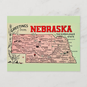 Oude Nebraska kaart ansichtkaart