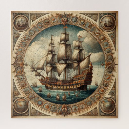 Oude Nederlanders (Nederland) Saling Ships 2 Legpuzzel (Verticaal)