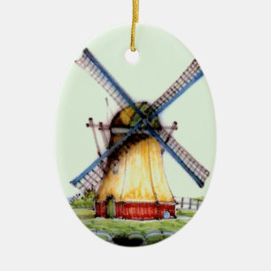 Oude Nederlandse Windmill Keramisch Ornament