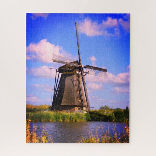 Oude Nederlandse windmolen Legpuzzel (Verticaal)