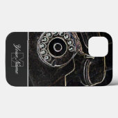 Oude neon-Pop-Art-retro telefoon met Monogram! Case-Mate iPhone Case (Achterkant (horizontaal))