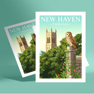 Oude New Haven Connecticut Briefkaart