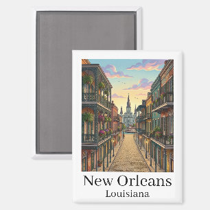 Oude New Orleans Louisiana Franse Wijk Magneet