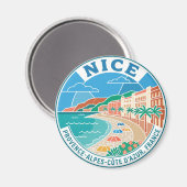 Oude Nice Frankrijk Magneet (Voorkant / Achterkant)
