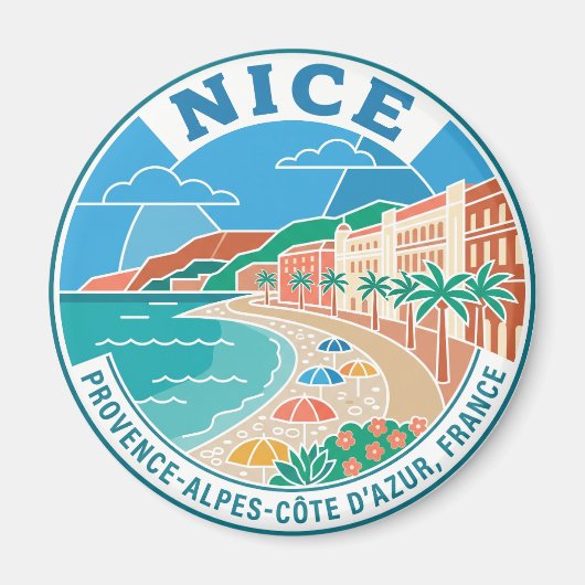 Oude Nice Frankrijk Magneet (Voorkant)