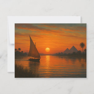 Oude Nijl Felucca Sunset Egyptisch Briefkaart