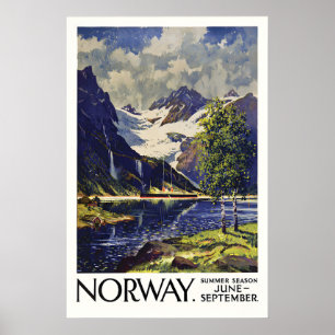 Oude Noorse Reisposter Scandinavische Fjord Poster