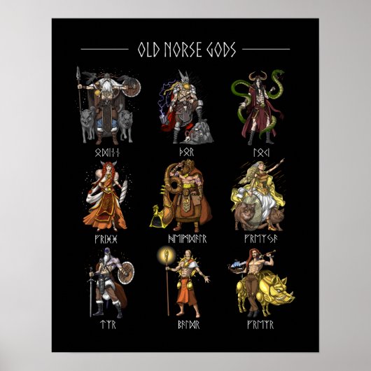 Oude Norse Gods Poster (Voorkant)