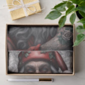 Oude nostalgische Tattoo Santa Tissuepapier (Geschenk)
