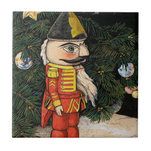 Oude Notenkraker Onder Kerstboom Tegeltje