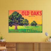 Oude Oaks-parelkrat LabelBryte, CA Canvas Afdruk (Insitu (Woonkamer))
