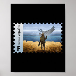 Oude Oekraïense Postzegel Vlag Trots Moeder's Poster
