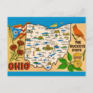 Oude Ohio Kaart Ansichtkaart