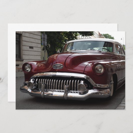 Oude oldtimer - uitnodiging (Voorkant / Achterkant)