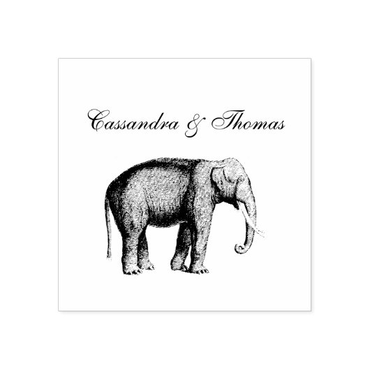 Oude Olifant Tekening Rubberstempel (Afrduk)