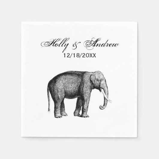 Oude Olifant Tekening Servetten (Voorkant)