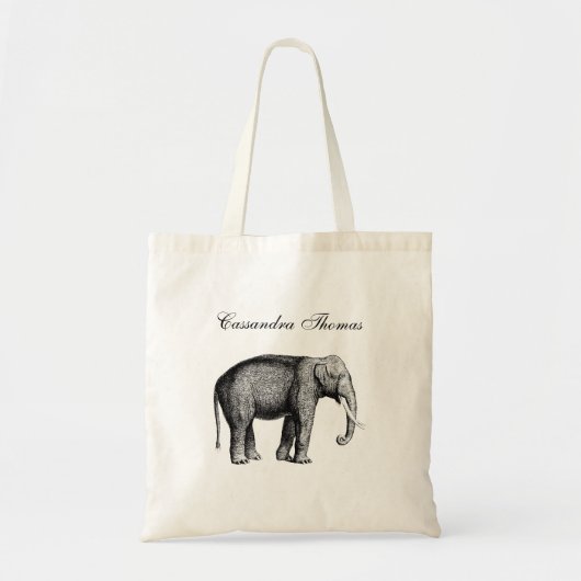 Oude Olifant Tekening Tote Bag (Voorkant)