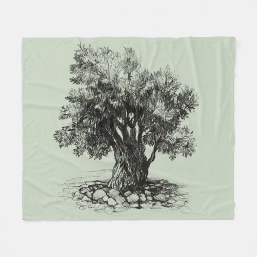 Oude olijfboom fleece deken (Voorkant (Horizontaal))
