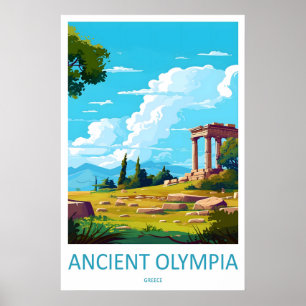 Oude Olympia Vintage Reisposter Ski Nationaal Poster