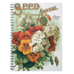 Oude omslagillustratie van Eastman's zaadcatalogus Notitieboek