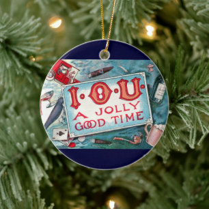 Oude ondeugden Feest, gokken drinken roken Keramisch Ornament