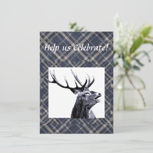 Oude ontwerp herten scheiding of aangepast feestje kaart (Staand voorkant)