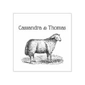 Oude Ooien Boerderij Dieren Tekening C Koppel Rubberstempel (Afrduk)