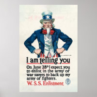 Oude oom Sam Eerste Wereldoorlog legerposter