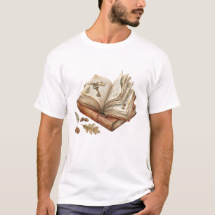 Oude open boek met magische sleutel Verhalen Essay T-shirt
