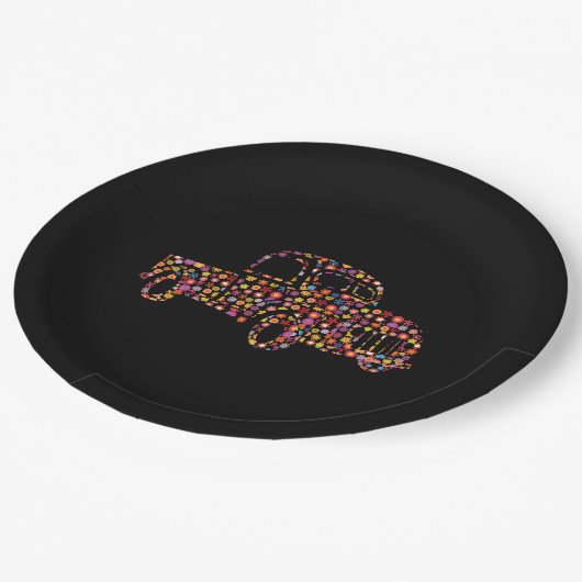 Oude ophaaltrommel papieren bordje (Gekanteld)