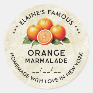 Oude oranje marmalade sticker met datum