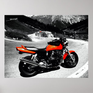Oude oranje motor poster