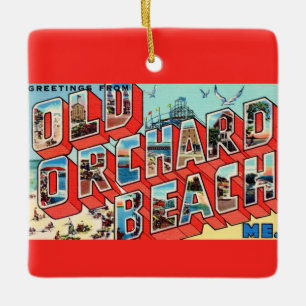 Oude Orchard Beach Maine Groeten Keramisch Ornament