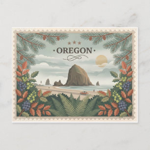 Oude Oregon State Reis Cannon Beach Haystack Briefkaart