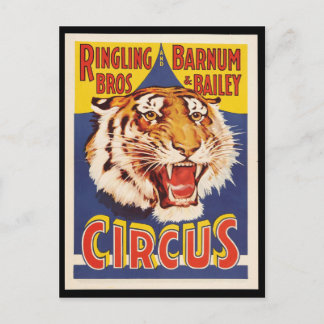 Oude originele vintage tijgercircus poster 1900 briefkaart