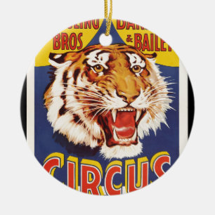 Oude originele vintage tijgercircus poster 1900 keramisch ornament