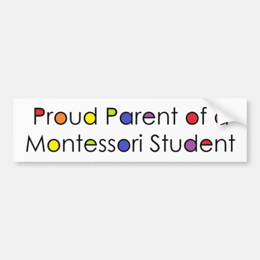 Oude ouder van een Montessori-student Bumpersticker (Voorkant)