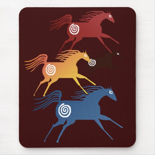 Oude paarden Mousepad Muismat (Voorkant)