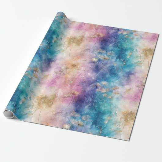 Oude Paardenbloem Abstract Patroon (2) Cadeaupapier (Uitgerold)