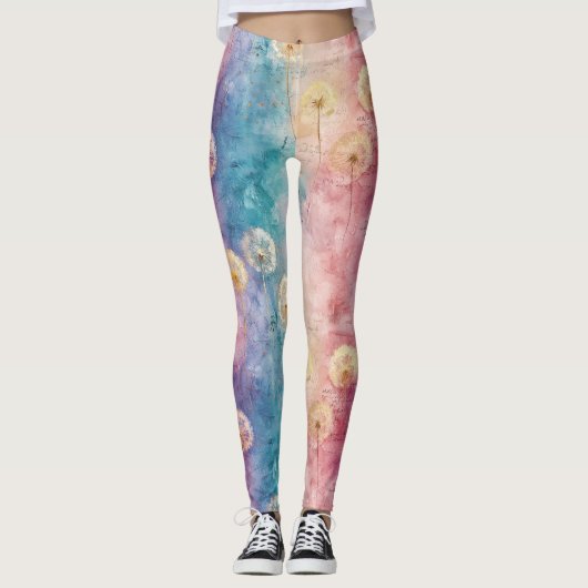 Oude Paardenbloem Abstract Patroon (3) Leggings (Voorkant)