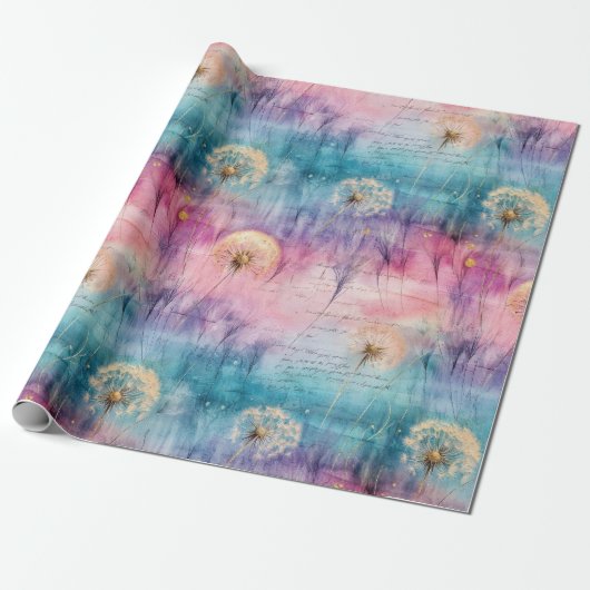Oude Paardenbloem Abstract Patroon (6) Cadeaupapier (Uitgerold)