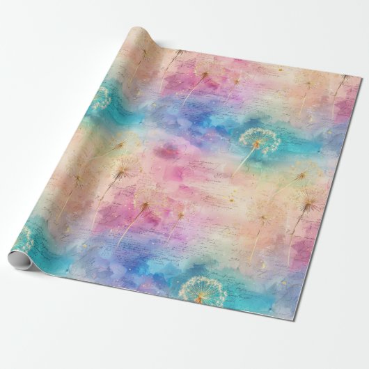 Oude Paardenbloem Abstract Patroon (7) Cadeaupapier (Uitgerold)