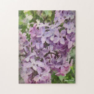 Oude Paarse Lila foto met Fashioned Puzzle Legpuzzel