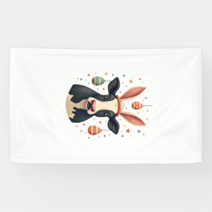 Oude Paas Koe Konijn Oren Cute Boerderij Dier Ei Spandoek