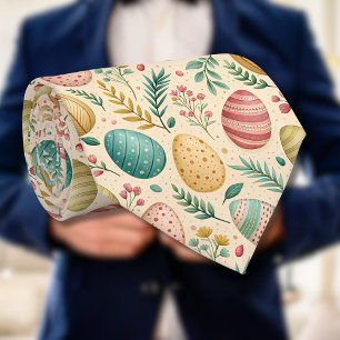 Oude paaseieren met bloemknoppen stropdas