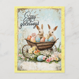 Oude paasgroeten Konijn Konijn Ei Briefkaart