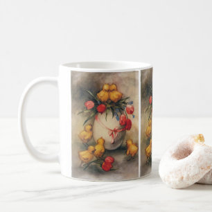 Oude Paashaantjes, Ei met Rode Tulp Bloemen Koffiemok